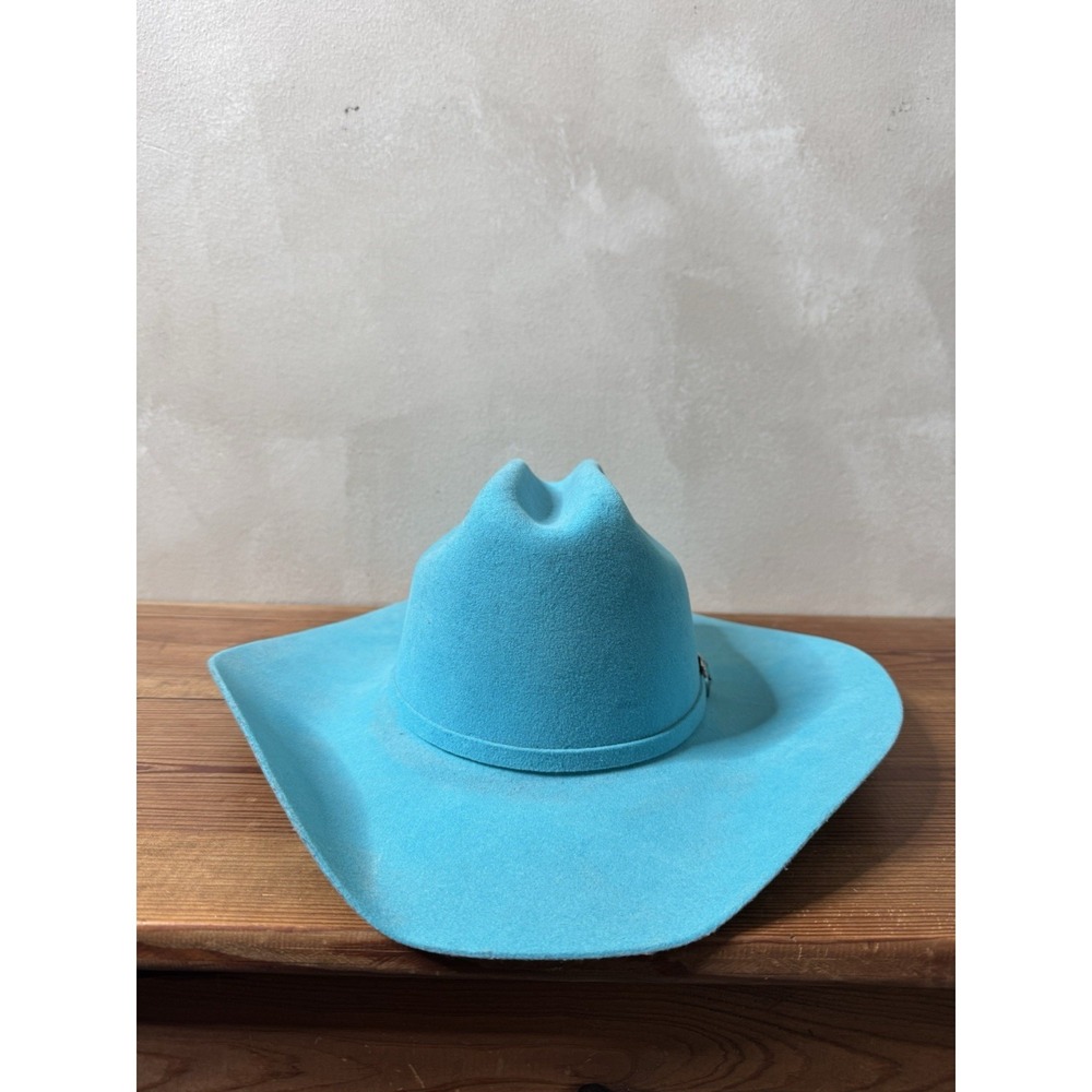 Bailey Western Lightning 4X Turquoise Felt Cowboy Hat Size 6 7/8 Made In USA